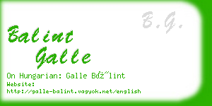 balint galle business card